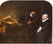 REMBRANDT Harmenszoon van Rijn The Mennonite Minister Cornelis Claesz. Anslo in Conversation with his Wife, Aaltje D oil painting picture wholesale